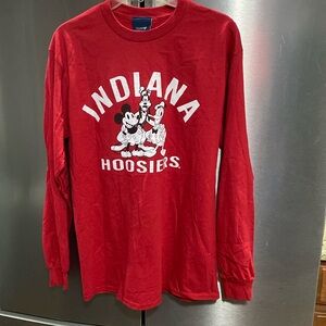 Indiana Hoosiers Red Long Sleeve Tee Shirt Medium Unisex Disney